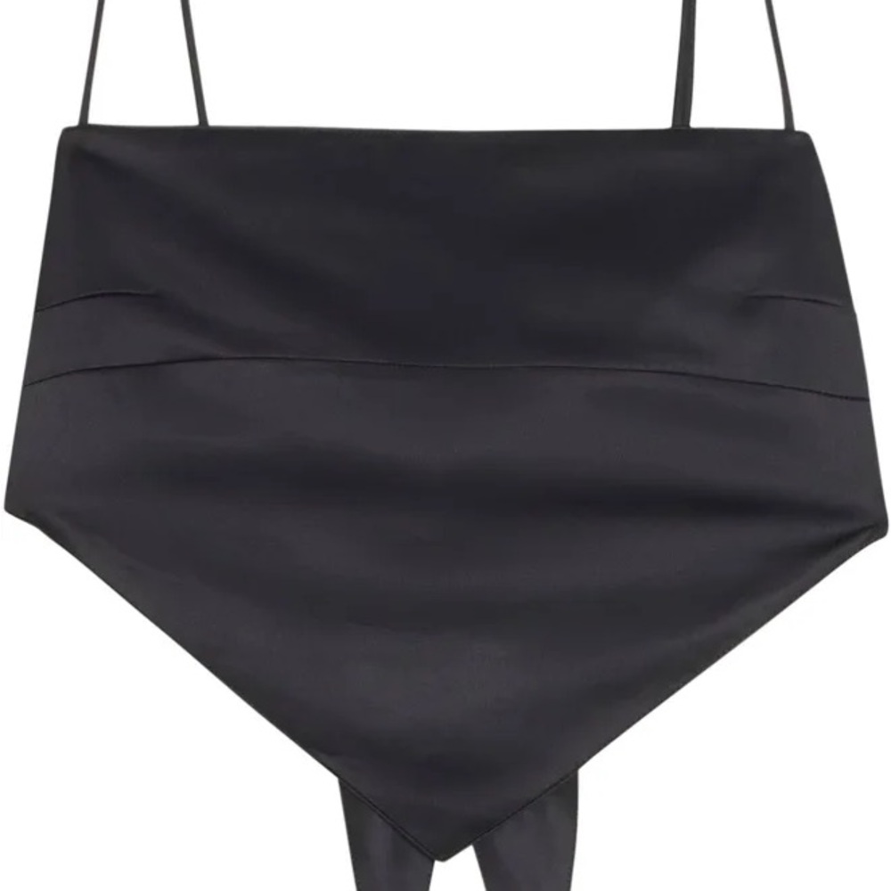DANIELLE BERNSTEIN Bandana Black Crop Top